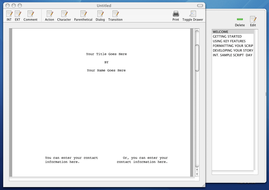 BTL is a word processor that automatically formats your screenplay while you 