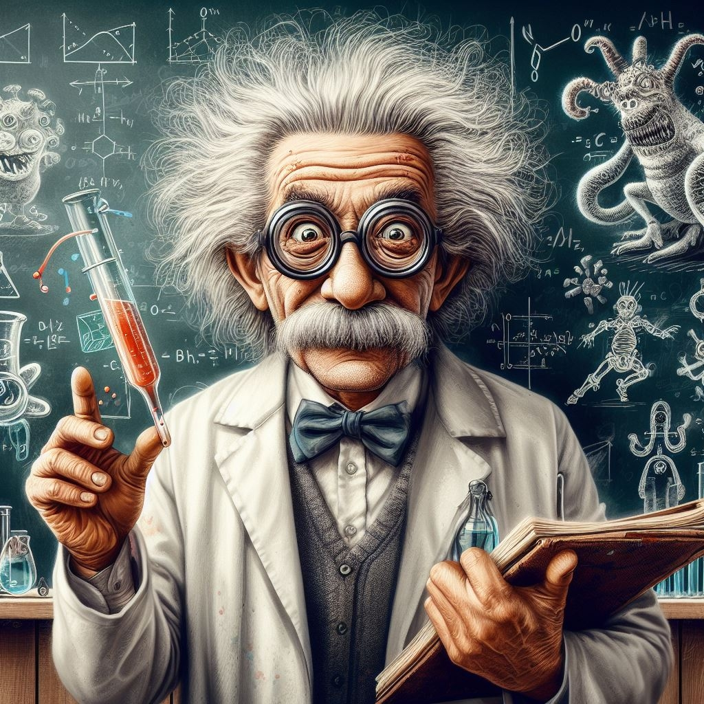 Frank Einstein 1 - What if Einstein was interested in Frankenstein's work?  AI Art by Melanie Anne Phillips
