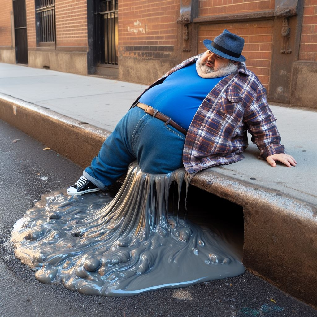 Melting People 2 - Down the Drain - AI Art by Melanie Anne Phillips