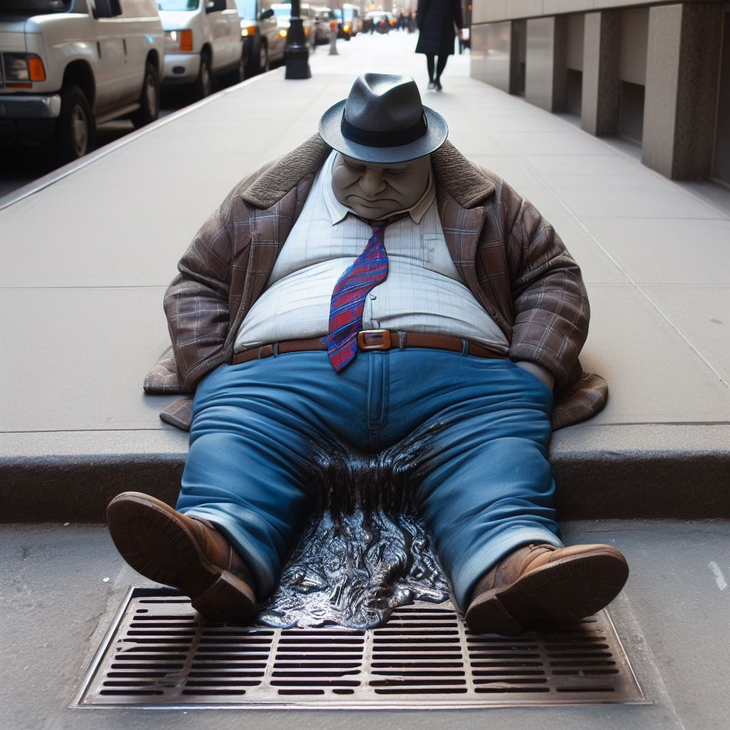 An outtake from my "melting people" series - AI Art by Melanie Anne Phillips